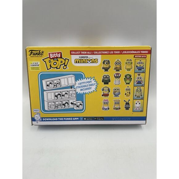 4PK-Funko Bitty Pop-Minions- Roller Skating Stu/Pajama Bob/Kung Fu Kevin/Mystery - Picture 4 of 6